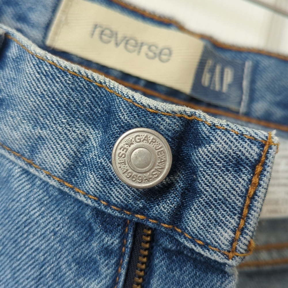 Gap Y2K Vintage Medium Wash High Waisted Reverse Fit Ankle Length Mom Jeans 12 - Picture 9 of 13